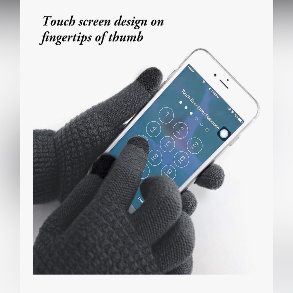 Winter Warm Knitted Sets Touch Screen Gloves Wint… - image 3